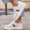 Fashion Casual Mode Basket femme compensée léopard à lacets - Alicia Leopard