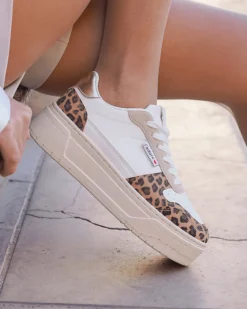 Discount Casual Mode Basket femme compensée léopard à lacets - Aliana Leopard
