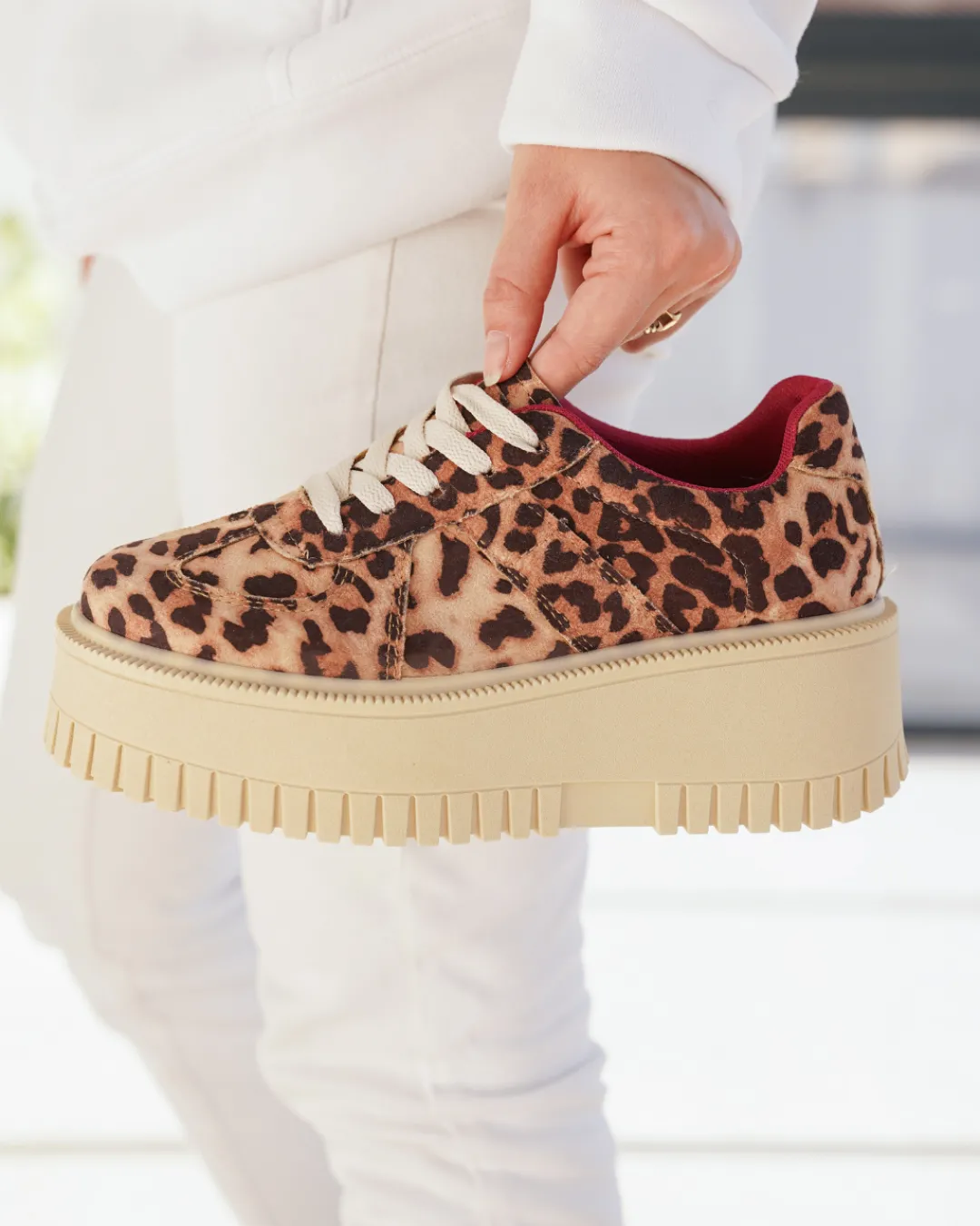 Discount Casual Mode Basket femme compensée léopard à lacets - Fabienne Leopard