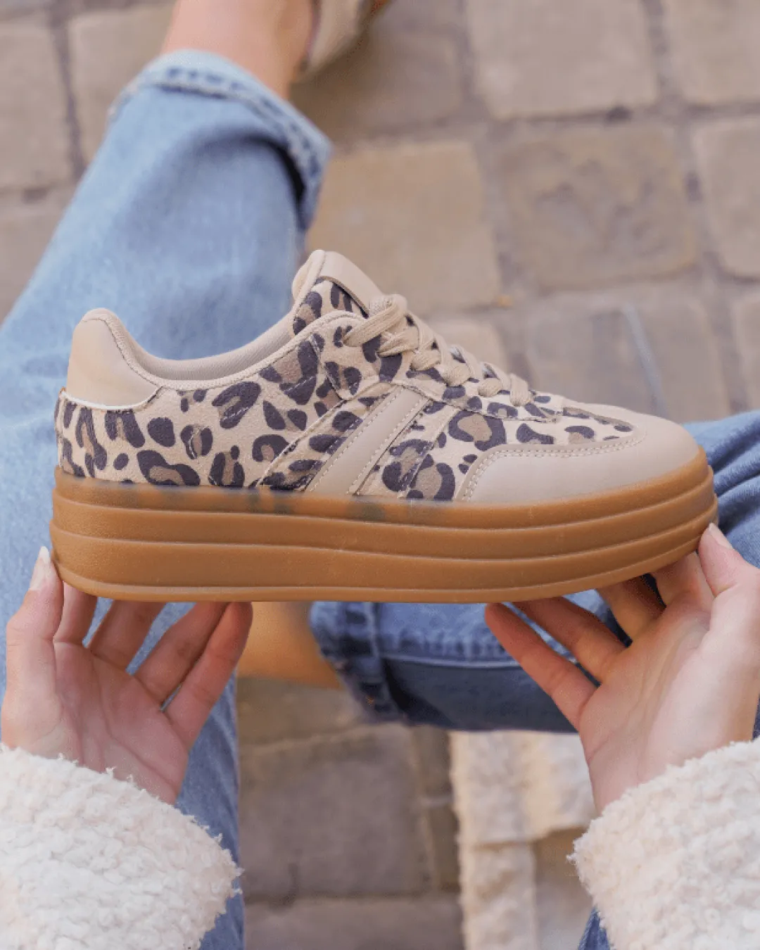 Online Casual Mode Basket femme compensée léopard à lacets - Ondine Leopard