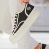 Hot Casual Mode Basket femme compensée e à lacets - Odette Noir