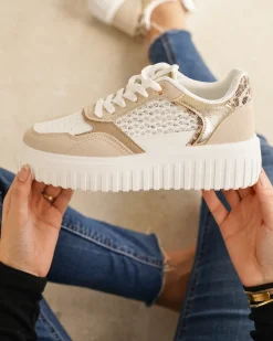 Clearance Casual Mode Basket femme compensée à lacets - Ebony Taupe