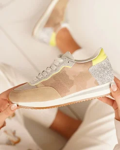 New Casual Mode Basket femme confort militaire à lacets - Matija Beige