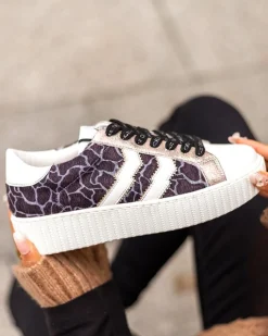 New Casual Mode Basket femme dorée creepers à lacets - CL59 GOLD Noir