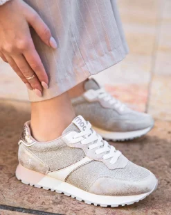 Hot Casual Mode Basket femme dée et beige à lacets - Gabriella Or