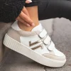 Outlet Casual Mode Basket femme dée et blanche creepers à scratch - CL73 GOLD Or