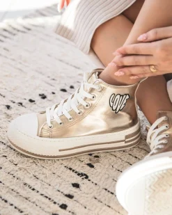 Online Casual Mode Basket femme dée montante en toile - Linda Or