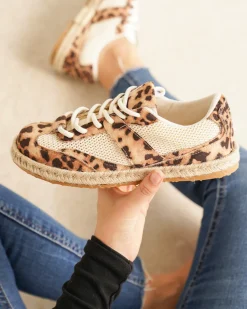 Online Casual Mode Basket femme espadrille léopard à lacets - Ursule Leopard