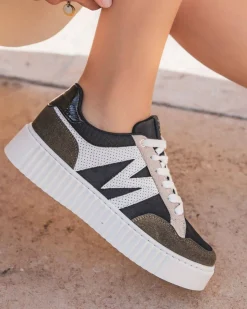 New Casual Mode Basket femme à lacets - Aubrey Kaki