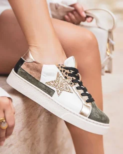 Online Casual Mode Basket femme à lacets - Isabela Kaki