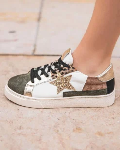 Online Casual Mode Basket femme à lacets - Isabela Kaki