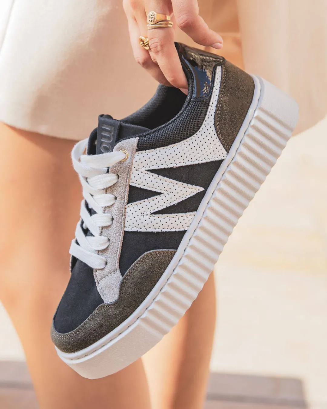 New Casual Mode Basket femme à lacets - Aubrey Kaki