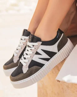 New Casual Mode Basket femme à lacets - Aubrey Kaki