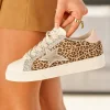 Outlet Casual Mode Basket femme léopard à lacets - Valérie Leopard