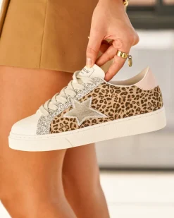 Outlet Casual Mode Basket femme léopard à lacets - Valérie Leopard