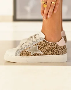 Outlet Casual Mode Basket femme léopard à lacets - Valérie Leopard