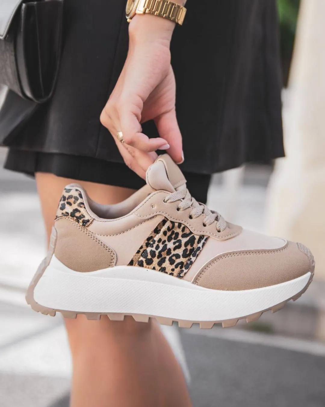 New Casual Mode Basket femme léopard semelle épaisse - Émilie Leopard