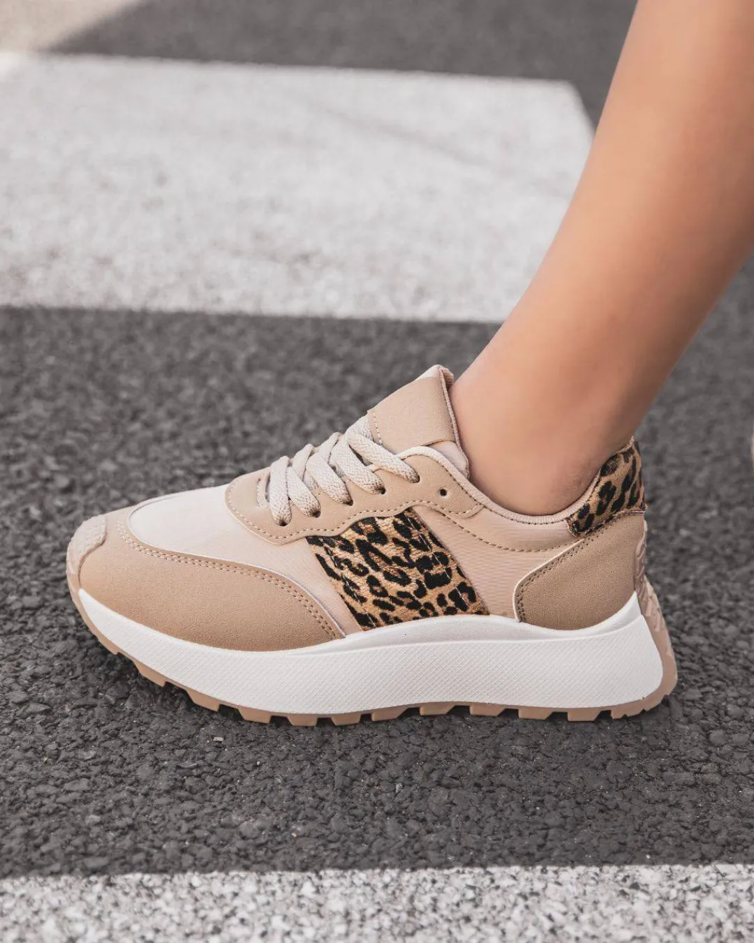 New Casual Mode Basket femme léopard semelle épaisse - Émilie Leopard