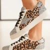 Outlet Casual Mode Basket femme léopard étoile à lacets - Denise Leopard