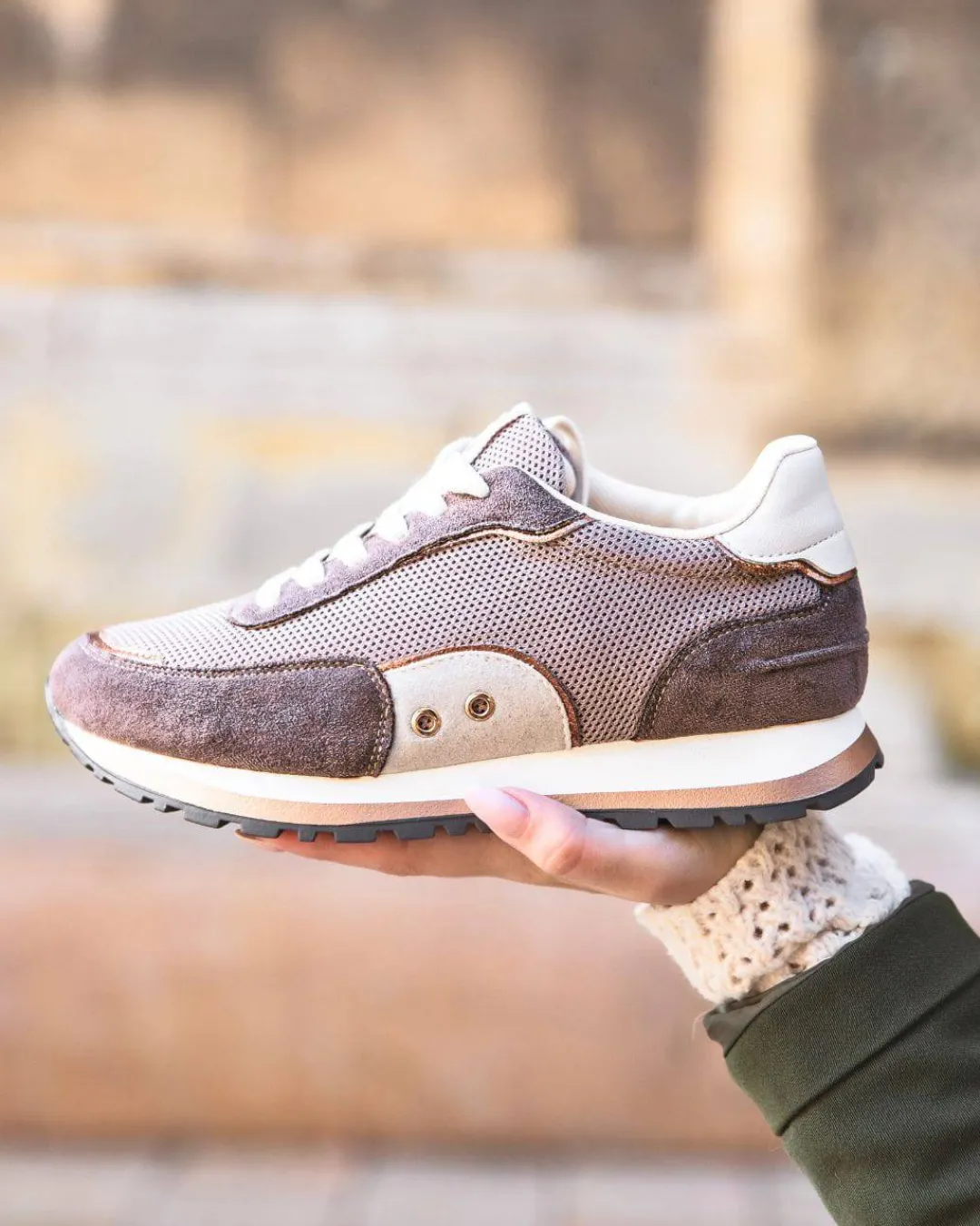 Sale Casual Mode Basket femme marron à lacets - Lola Nude