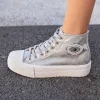 Sale Casual Mode Basket femme montante ée à lacets - Kelly Argent