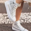 Sale Casual Mode Basket femme montante ée à lacets - Lydia Argent