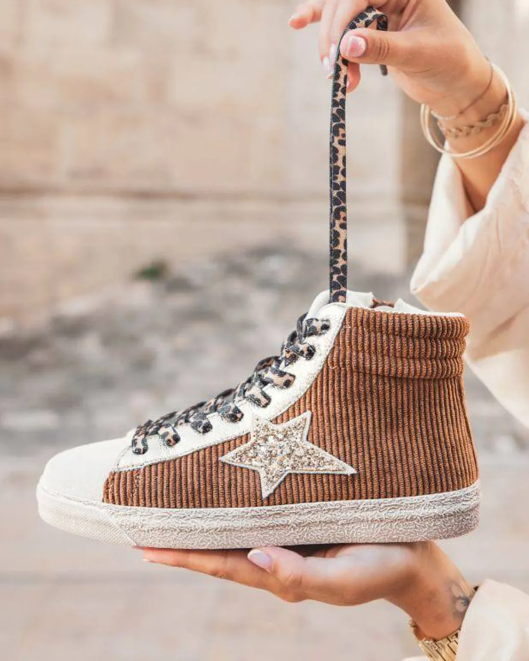 Best Casual Mode Basket femme montante étoile - Cassis Camel