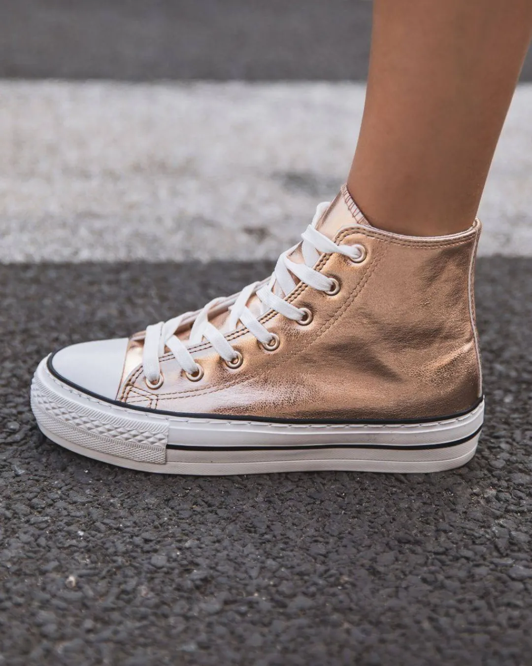 Discount Casual Mode Basket femme montante champagne à lacets - Delphine Nude