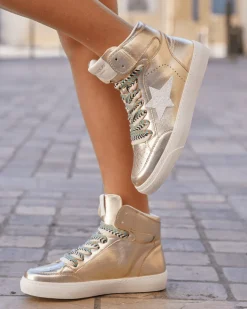Sale Casual Mode Basket femme montante dée à lacets - Éliane Or