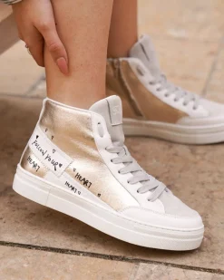 New Casual Mode Basket femme montante dée - Gabrielle Or