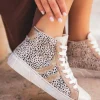Hot Casual Mode Basket femme montante léopard - CL61 TAUPE Leopard