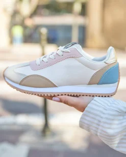 Best Casual Mode Basket femme multicolore à lacets - Laurie Nude