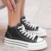 Sale Casual Mode Basket femme e montante en toile - Maeve Noir