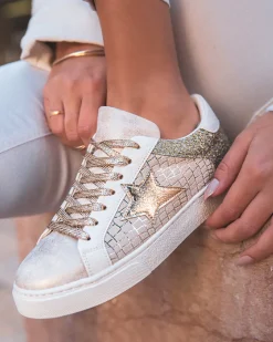 Fashion Casual Mode Basket femme paillettes dées étoile - Cassy Or