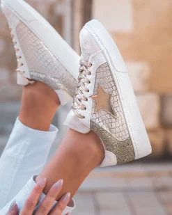 Fashion Casual Mode Basket femme paillettes dées étoile - Cassy Or