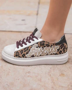 Outlet Casual Mode Basket femme plateforme léopard à lacets - Brenda Leopard
