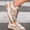 Outlet Casual Mode Basket femme à lacets - Mila Taupe