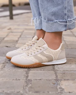 Hot Casual Mode Basket femme à lacets - Agathe Taupe