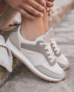 Hot Casual Mode Basket femme à lacets - Deborah Taupe