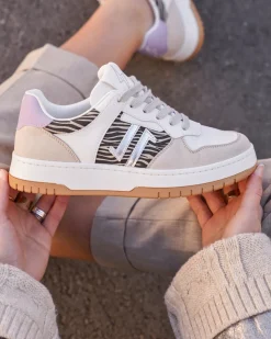 Hot Casual Mode Basket femme à lacets - CL90 ZEBRA Taupe