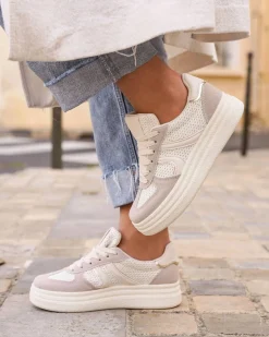 Online Casual Mode Basket femme à lacets - Sophia Taupe