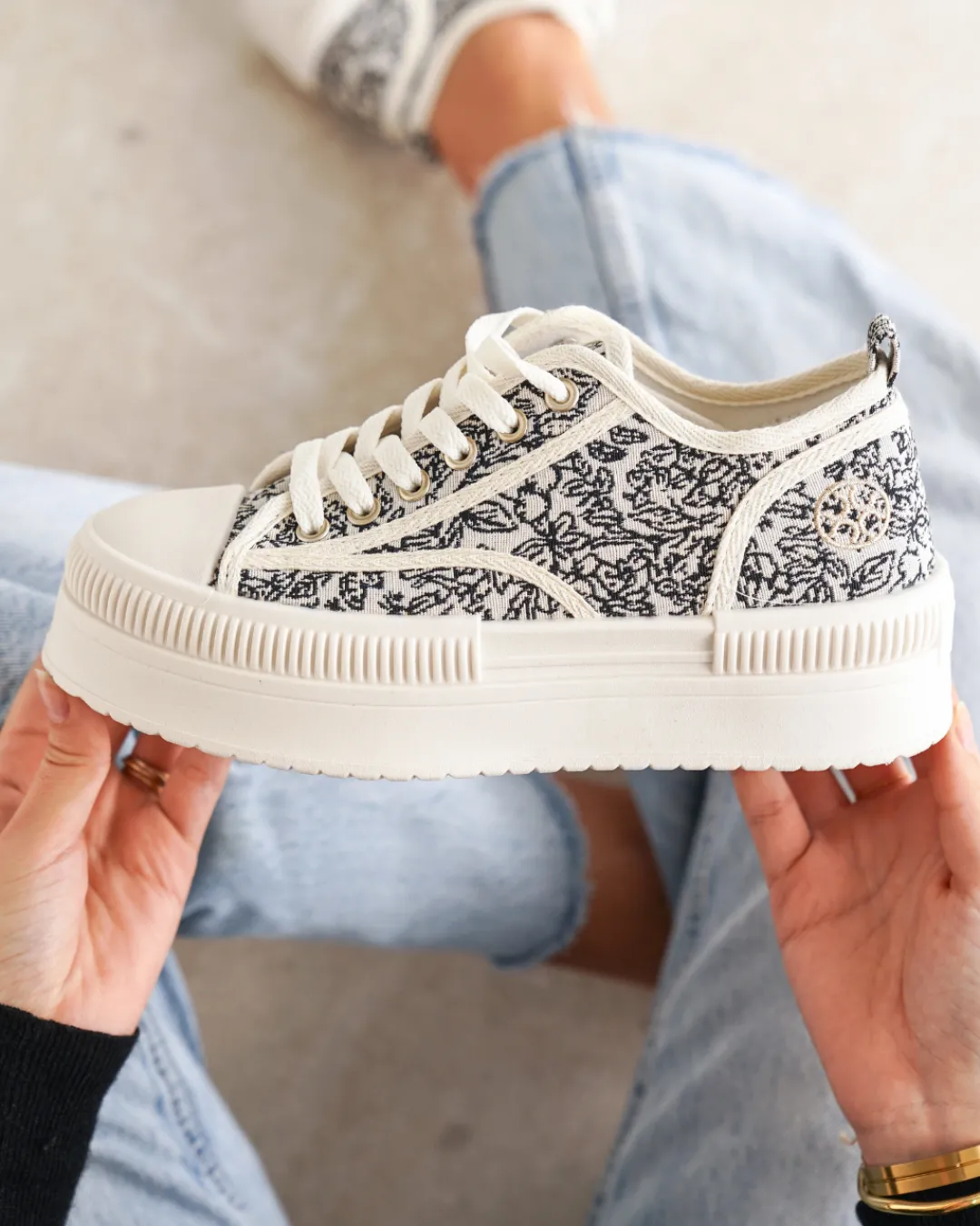 Best Casual Mode Basket femme toile he à lacets - Imala Blanc