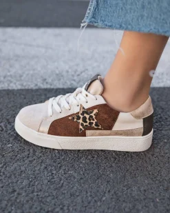 Discount Casual Mode Basket femme étoile à lacets - Josie Marron