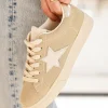 Best Casual Mode Basket femme étoile à lacets - Solange Taupe