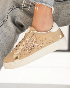 Discount Casual Mode Basket femme étoile à lacets - Orlane Taupe