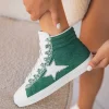 Discount Casual Mode Basket femme étoile e montante à lacets - Inaya Vert