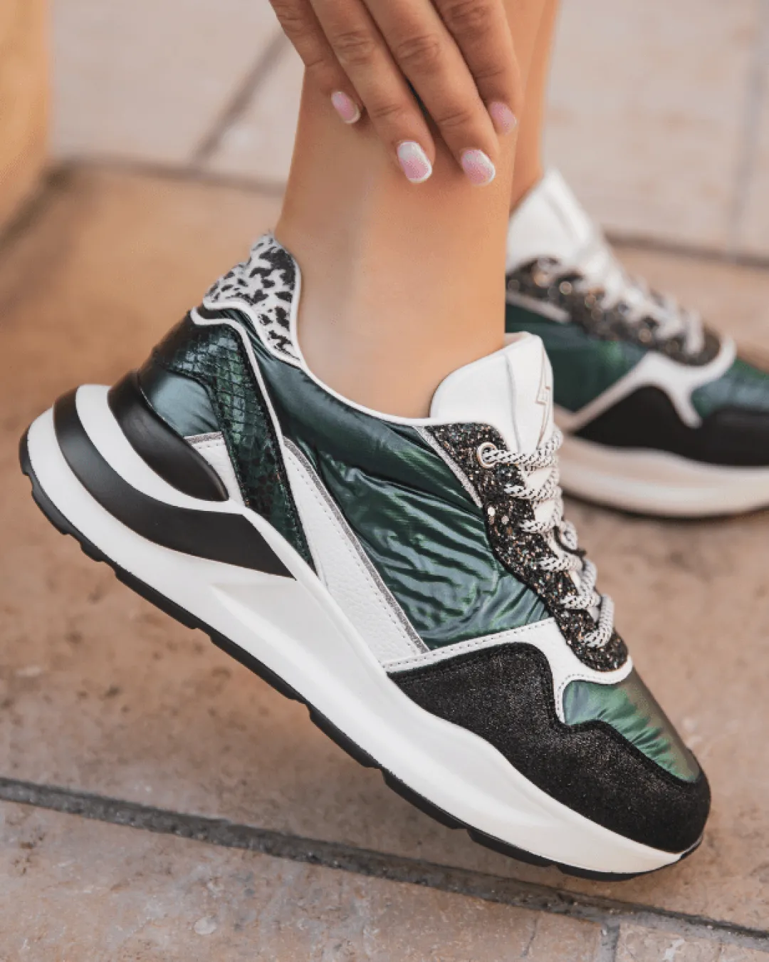 Discount Casual Mode Basket femme e semelle épaisse - CL72 GREEN Vert