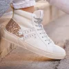 Online Casual Mode Basket montante femme he à lacets - CL87 WHITE Blanc