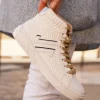 Online Casual Mode Basket montante femme dée à lacets - CL87 GOLD Or