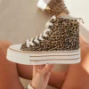New Casual Mode Basket montante femme léopard à lacets - Norah Leopard